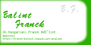 balint franck business card